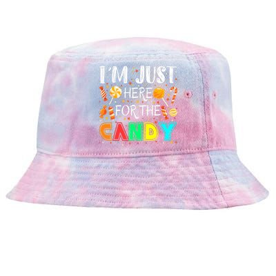 IM Just Here For The Candy Funny Halloween Or Xmas Tie-Dyed Bucket Hat