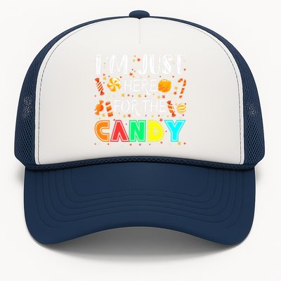 IM Just Here For The Candy Funny Halloween Or Xmas Trucker Hat