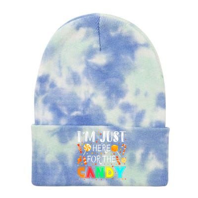 IM Just Here For The Candy Funny Halloween Or Xmas Tie Dye 12in Knit Beanie