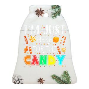 IM Just Here For The Candy Funny Halloween Or Xmas Ceramic Bell Ornament