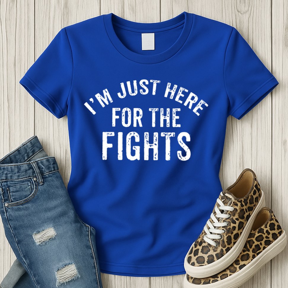 I'm Just Here For The Fights Funny Hockey Cute Gift Womens T-Shirt