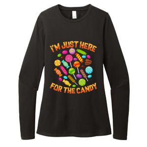 Im Just Here For The Candy Funny Halloween Pun Womens CVC Long Sleeve Shirt