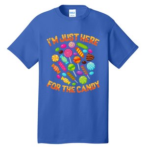 Im Just Here For The Candy Funny Halloween Pun Tall T-Shirt