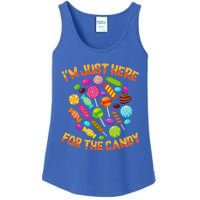 Im Just Here For The Candy Funny Halloween Pun Ladies Essential Tank