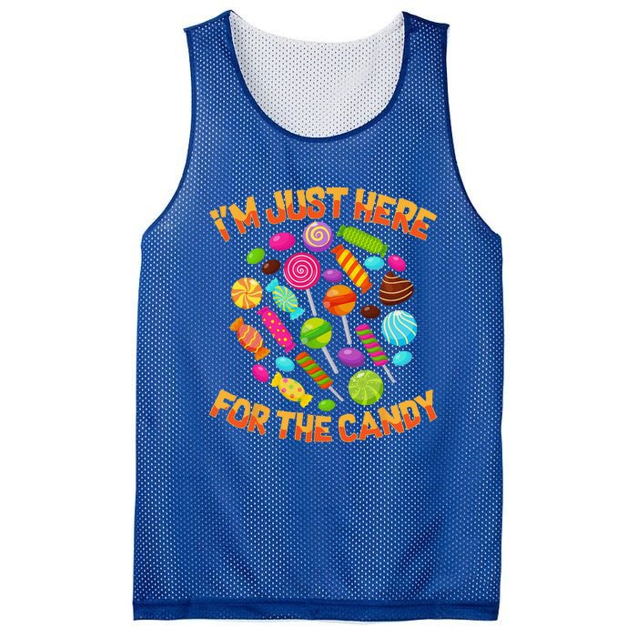 Im Just Here For The Candy Funny Halloween Pun Mesh Reversible Basketball Jersey Tank