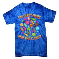 Im Just Here For The Candy Funny Halloween Pun Tie-Dye T-Shirt