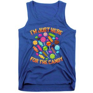 Im Just Here For The Candy Funny Halloween Pun Tank Top