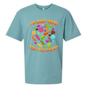 Im Just Here For The Candy Funny Halloween Pun Sueded Cloud Jersey T-Shirt