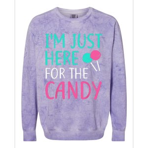 Im Just Here For The Candy Halloween Colorblast Crewneck Sweatshirt