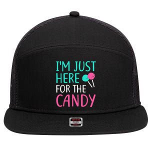 Im Just Here For The Candy Halloween 7 Panel Mesh Trucker Snapback Hat