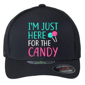 Im Just Here For The Candy Halloween Flexfit Unipanel Trucker Cap