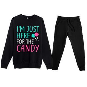 Im Just Here For The Candy Halloween Premium Crewneck Sweatsuit Set