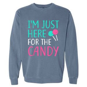 Im Just Here For The Candy Halloween Garment-Dyed Sweatshirt