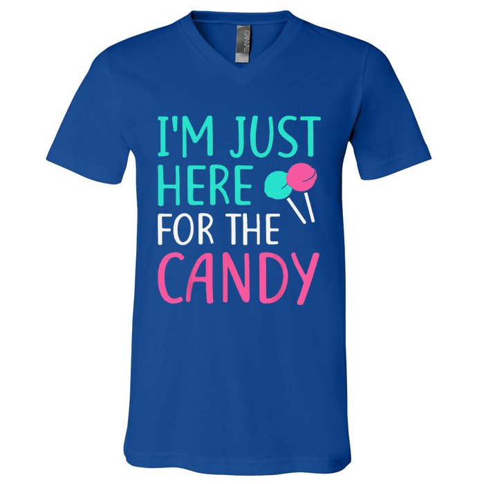 Im Just Here For The Candy Halloween V-Neck T-Shirt