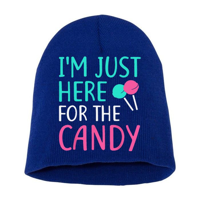 Im Just Here For The Candy Halloween Short Acrylic Beanie