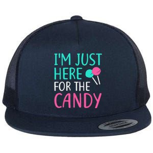 Im Just Here For The Candy Halloween Flat Bill Trucker Hat