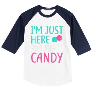 Im Just Here For The Candy Halloween Baseball Sleeve Shirt