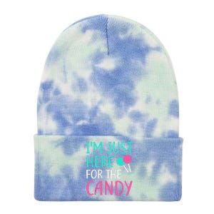 Im Just Here For The Candy Halloween Tie Dye 12in Knit Beanie