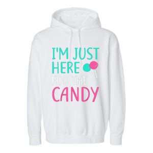 Im Just Here For The Candy Halloween Garment-Dyed Fleece Hoodie