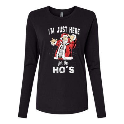 I'm Just Here For The Ho's, Funny Rude Christmas Santa Men Womens Cotton Relaxed Long Sleeve T-Shirt