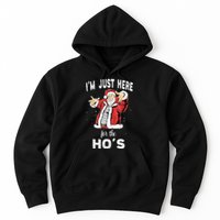 I'm Just Here For The Ho's, Funny Rude Christmas Santa Men Hoodie