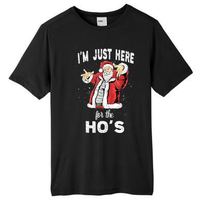 I'm Just Here For The Ho's, Funny Rude Christmas Santa Men Tall Fusion ChromaSoft Performance T-Shirt