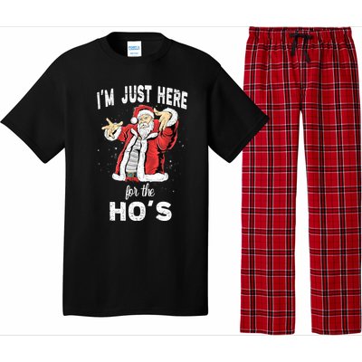 I'm Just Here For The Ho's, Funny Rude Christmas Santa Men Pajama Set