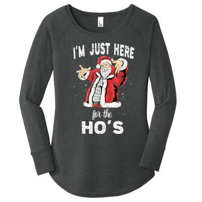 I'm Just Here For The Ho's, Funny Rude Christmas Santa Men Women's Perfect Tri Tunic Long Sleeve Shirt