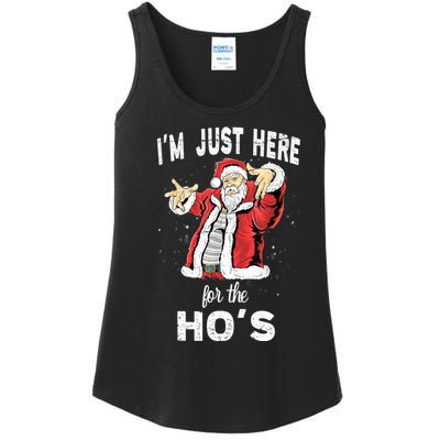 I'm Just Here For The Ho's, Funny Rude Christmas Santa Men Ladies Essential Tank