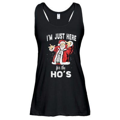 I'm Just Here For The Ho's, Funny Rude Christmas Santa Men Ladies Essential Flowy Tank