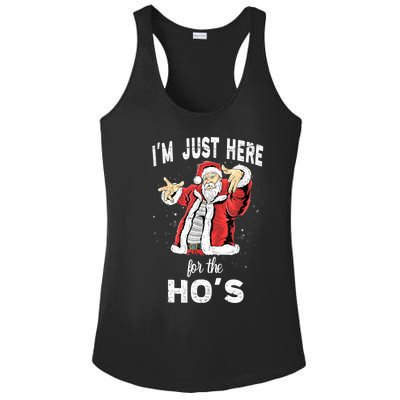 I'm Just Here For The Ho's, Funny Rude Christmas Santa Men Ladies PosiCharge Competitor Racerback Tank