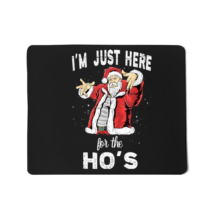 I'm Just Here For The Ho's, Funny Rude Christmas Santa Men Mousepad