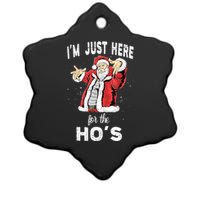 I'm Just Here For The Ho's, Funny Rude Christmas Santa Men Ceramic Star Ornament