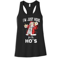 I'm Just Here For The Ho's, Funny Rude Christmas Santa Men Women's Racerback Tank