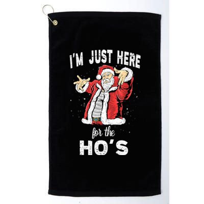 I'm Just Here For The Ho's, Funny Rude Christmas Santa Men Platinum Collection Golf Towel