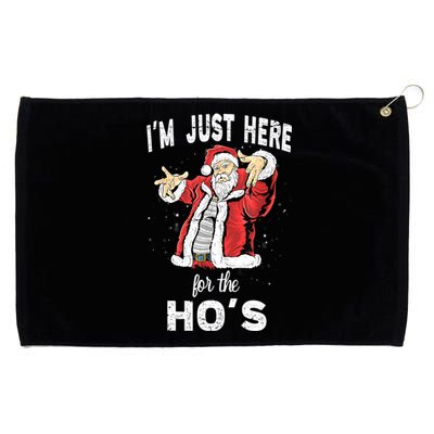 I'm Just Here For The Ho's, Funny Rude Christmas Santa Men Grommeted Golf Towel