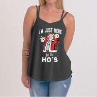 I'm Just Here For The Ho's, Funny Rude Christmas Santa Men Women's Strappy Tank