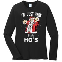 I'm Just Here For The Ho's, Funny Rude Christmas Santa Men Ladies Long Sleeve Shirt