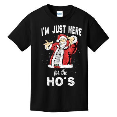 I'm Just Here For The Ho's, Funny Rude Christmas Santa Men Kids T-Shirt