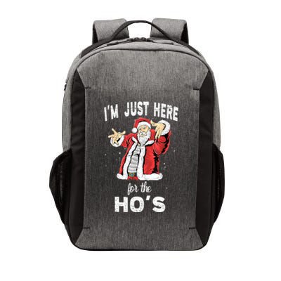 I'm Just Here For The Ho's, Funny Rude Christmas Santa Men Vector Backpack