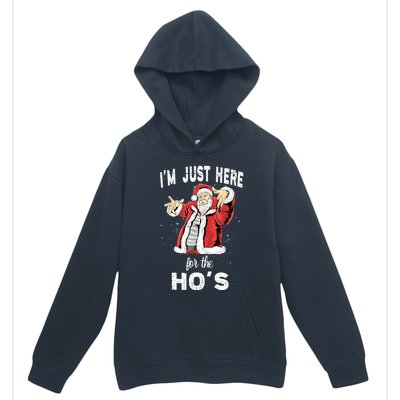 I'm Just Here For The Ho's, Funny Rude Christmas Santa Men Urban Pullover Hoodie