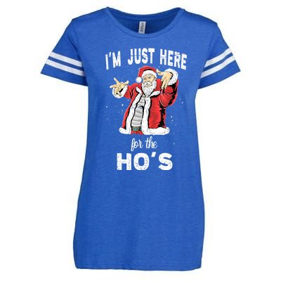 I'm Just Here For The Ho's, Funny Rude Christmas Santa Men Enza Ladies Jersey Football T-Shirt