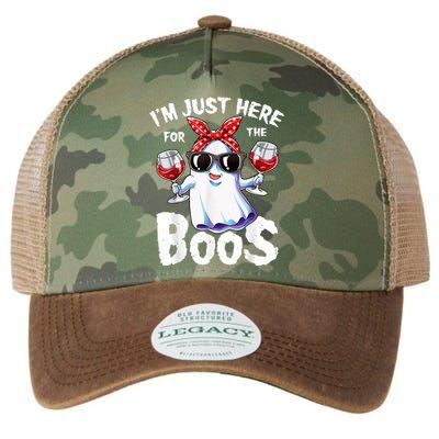 Im Just Here For The Boos Halloween Ghost Cute Funny Legacy Tie Dye Trucker Hat