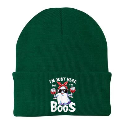 Im Just Here For The Boos Halloween Ghost Cute Funny Knit Cap Winter Beanie