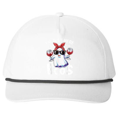 Im Just Here For The Boos Halloween Ghost Cute Funny Snapback Five-Panel Rope Hat