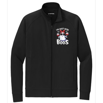 Im Just Here For The Boos Halloween Ghost Cute Funny Stretch Full-Zip Cadet Jacket