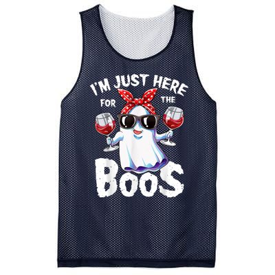 Im Just Here For The Boos Halloween Ghost Cute Funny Mesh Reversible Basketball Jersey Tank