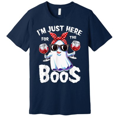 Im Just Here For The Boos Halloween Ghost Cute Funny Premium T-Shirt