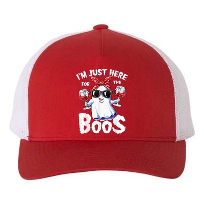 Im Just Here For The Boos Halloween Ghost Cute Funny Yupoong Adult 5-Panel Trucker Hat