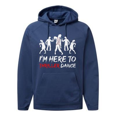 Im Just Here To Thriller Dance Halloween For Performance Fleece Hoodie